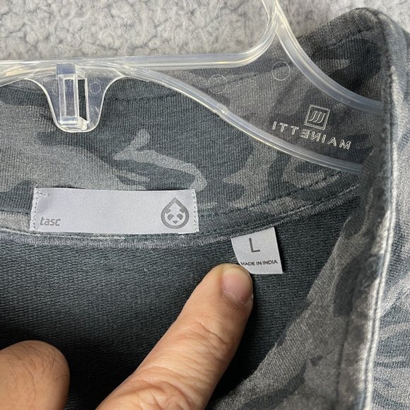 Tasc Mens Large  Bamboo Performance 1/4 Quarter Zip Pullover Gray Camo - Picture 2 of 13